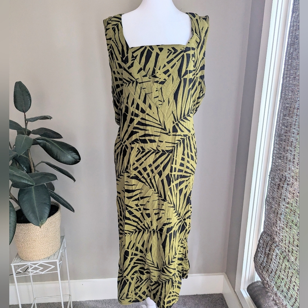 Vintage Sag Harbor Palm Graphic cotton maxi  dress Fits like a large/x large